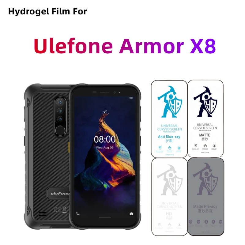 2pcs Matte Hydrogel Film For Ulefone Armor X8 HD Screen Protector For Ulefone Armor X8 Eye Care Anti Spy Matte Protective Film