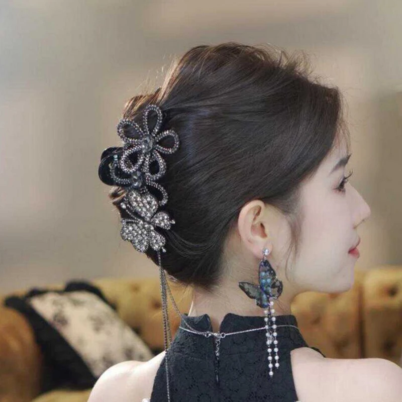 

Extravagant Women's Party Hair Ornaments Sunflower Butterfly Tassel Hair Clip Fancy Hair Claws