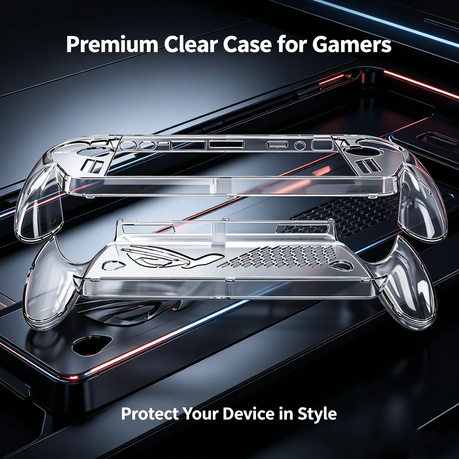 For Shockproof Crystal Protective Case ROG XBOX Ally X Handheld - High Transparency PC Cover & Sweatproof Game Accessory Game