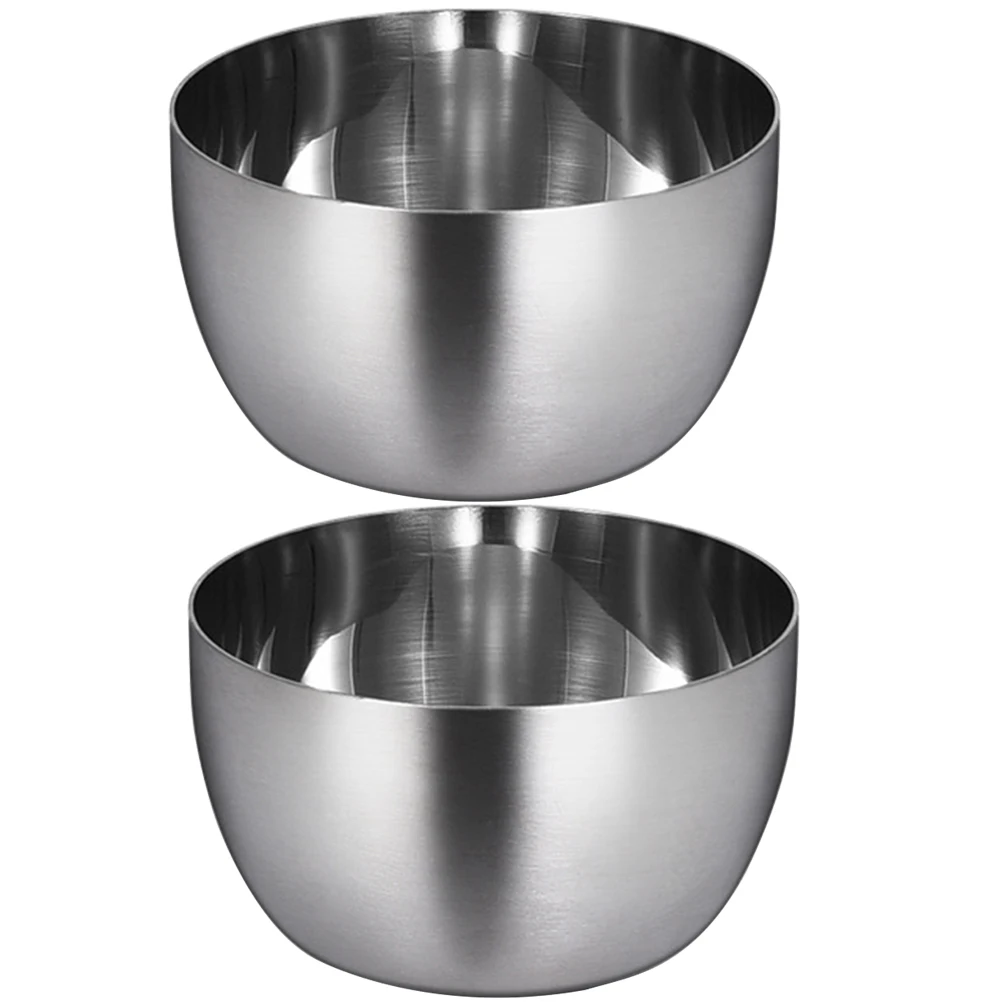

2pcs Stainless Steel Sauce Bowls Household Condiment Dishes Hot-Pot Seasoning Dip Bowl For Kitchen Dining Party Use