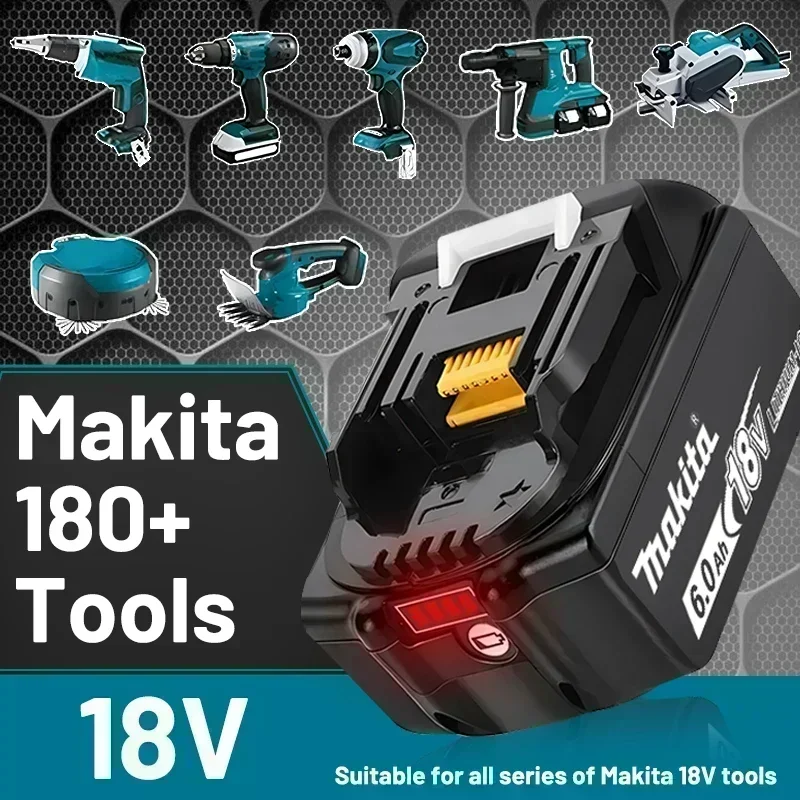 100% Original Makita 18V 6.0Ah Rechargeable Battery ,For Makita BL1830 BL1830B BL1840 BL1840B BL1850 BL1850B Power Tools Battery