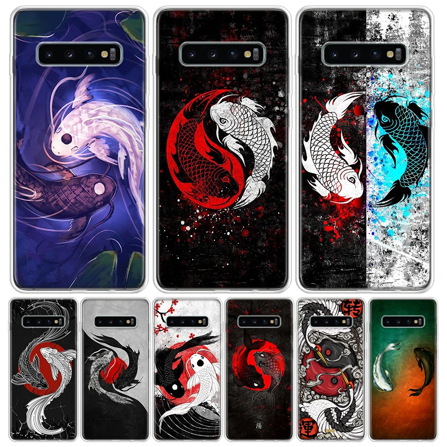 Japan Koi Fish Yin Yang Art For Samsung Galaxy S24 S23 S21 S22 Ultra S10 Plus S20 FE Phone Case S10E S8 S9 + Housing Shell Coque