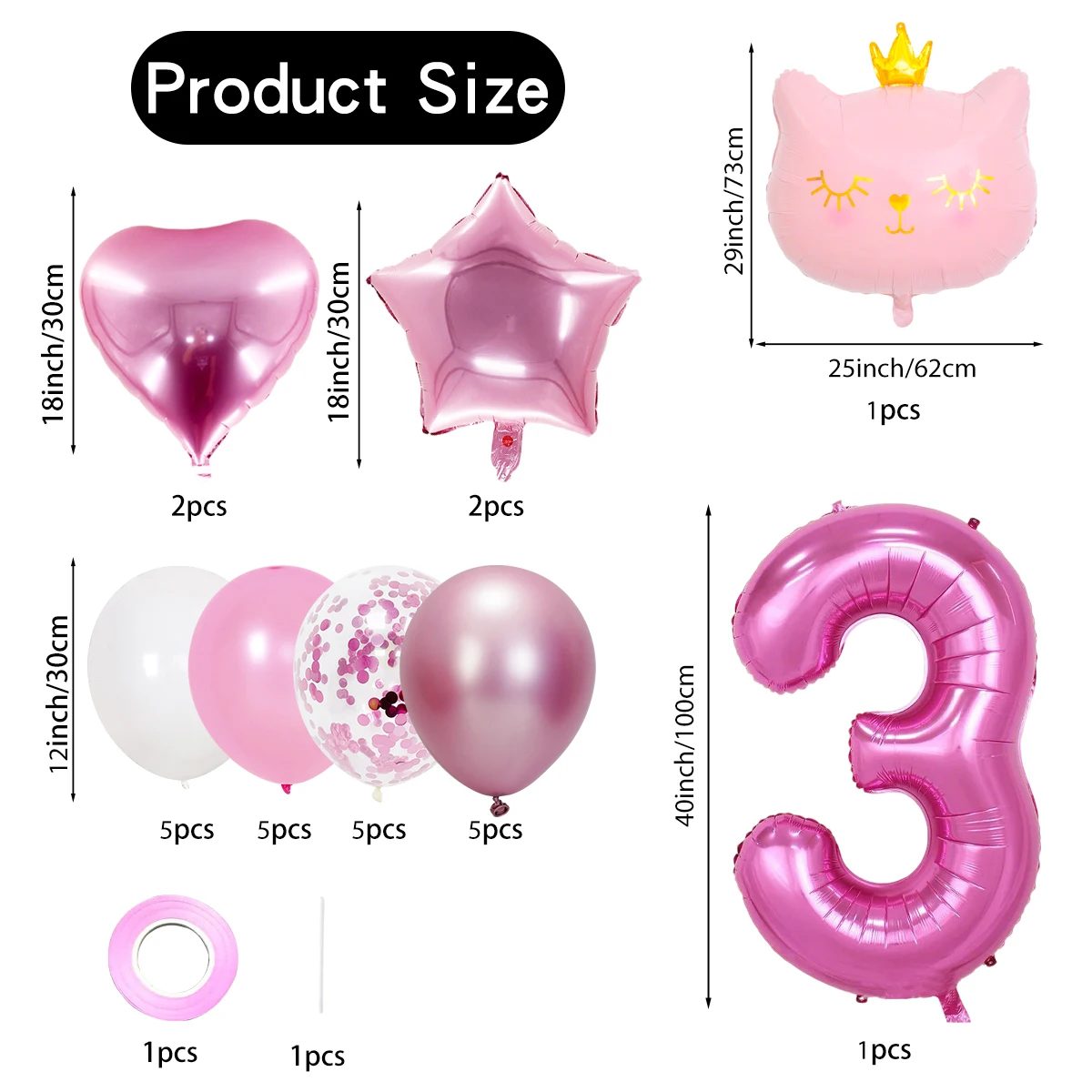 26Pcs 40inch Digital Number Cat Animal Foil Balloons Happy Birthday Decoration Party Kids Girl Boy Number Balloon Globos Supplie