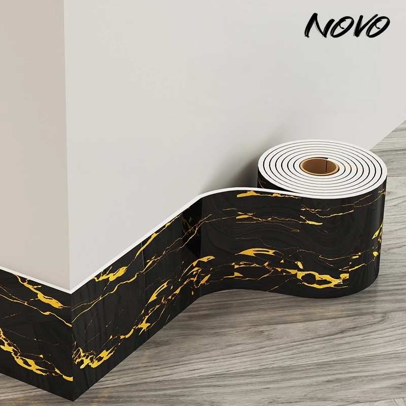 

Thickened Imitation Marble Self-adhesive Skirting Board for Living Room Wall Decor Skirting Wall Waist Line PVC Wall Stickers