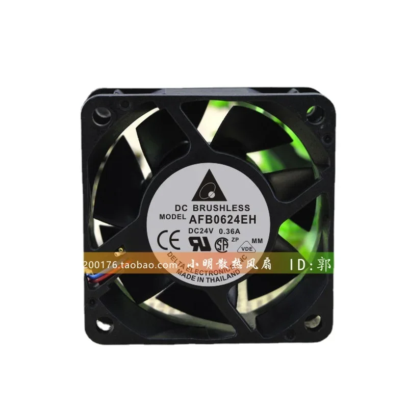 SSEA New Fan For Delta AFB0624EH 24V 0.36A 3 Wires Server Fan 6cm 6025 60*60*25MM