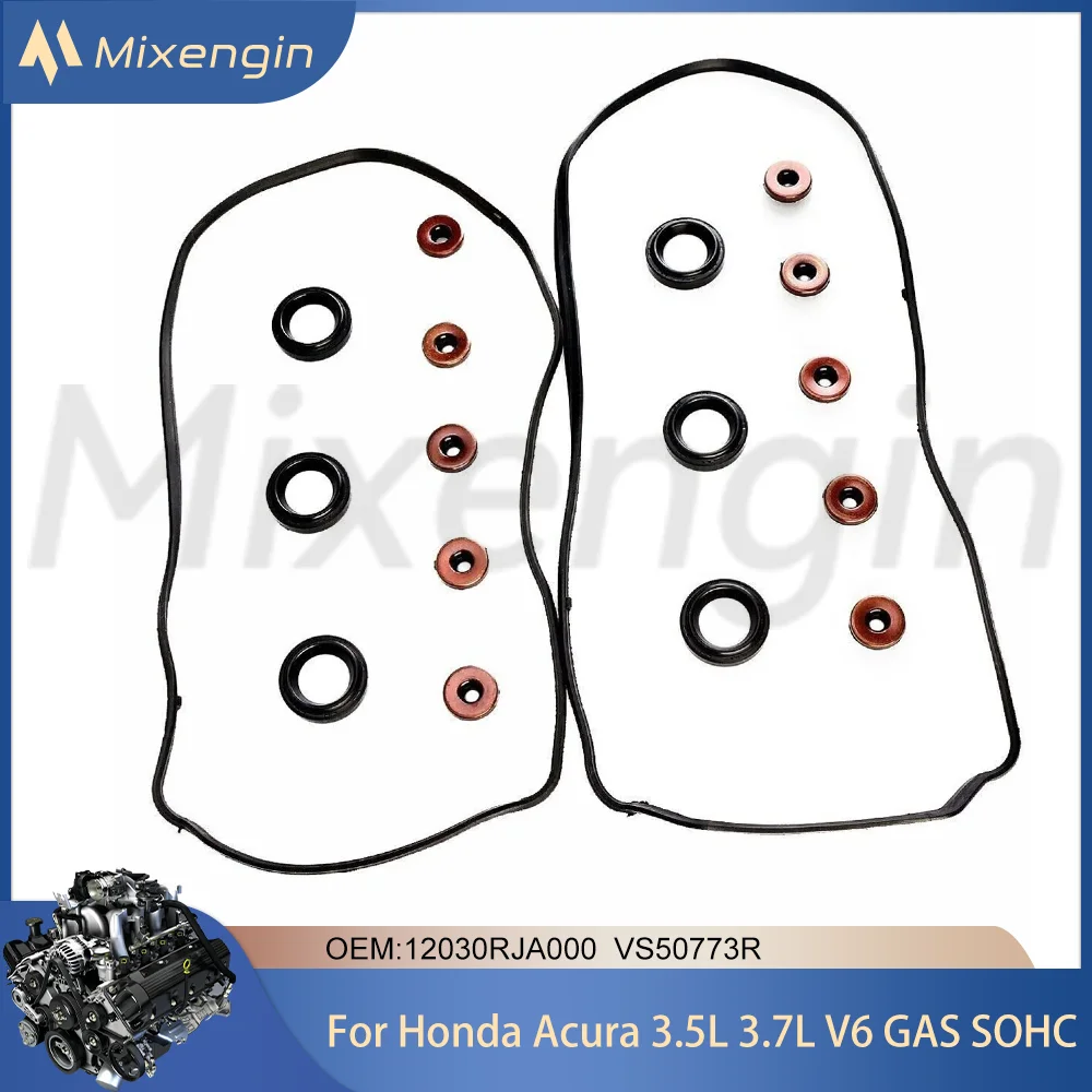 Car Engine Valve Cover Gasket Set fit 3.5 3.7 L V6 GAS SOHC for Honda Pilot Accord Odyssey Crosstour Acura RDX MDX TSX 3.5L 3.7L