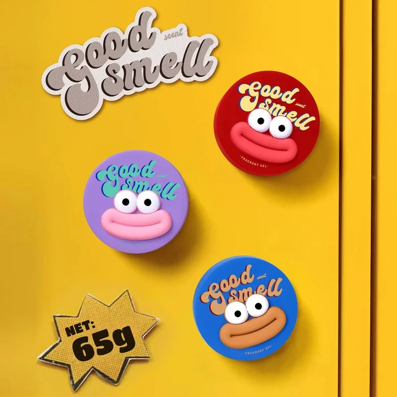 Creative Design Fireless Aromatherapy Air Freshener for Car & Household Good Smell Text Cartoon Face Export Quality