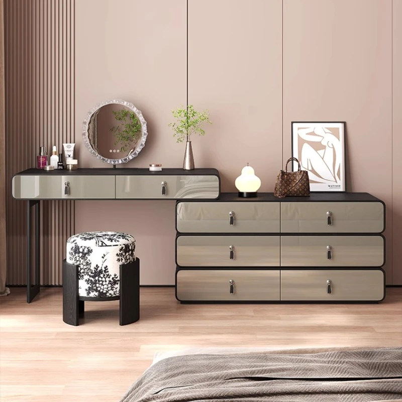 

Мебель для спальни, дизайнерский новый туалетный столик, современный высококачественный туалетный столик из цельного дерева для макияжа, прическа, шкаф для дома с зеркалом