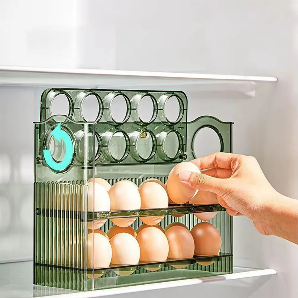 30 Grids Egg Storage Box Egg Case Holder Large Capacity Chicken Egg Storage Container Transparent Refrigerator Egg Rack Kitchen