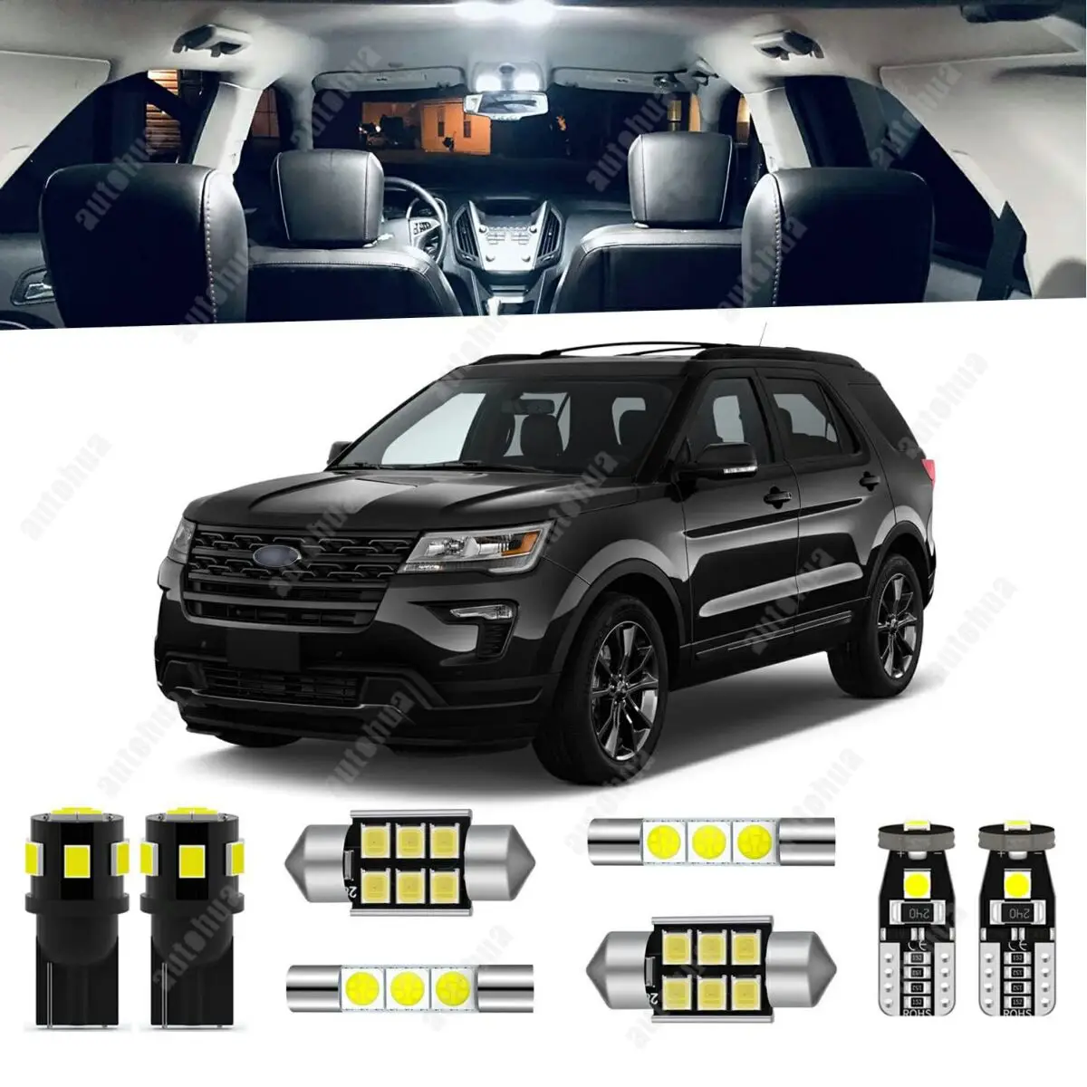 LED Interior Lights For Ford Explorer 2011  2020 White 6000K LED Lighting 23Pcs