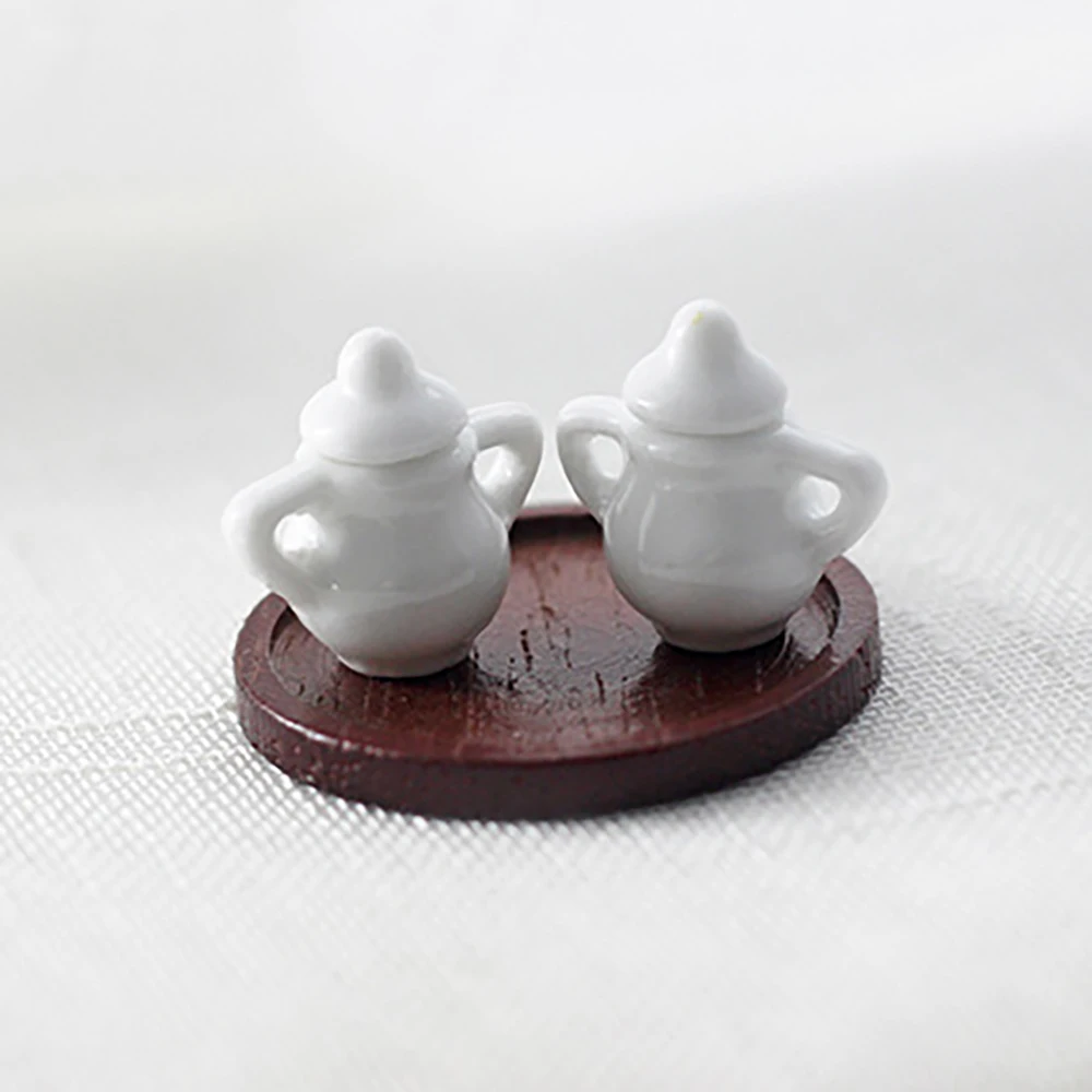 1Pcs 1/12 Dollhouse Accessories Miniatures Ceramics Jar Mini Pot Tea Set Model for Doll House Decoration OB11 bjd