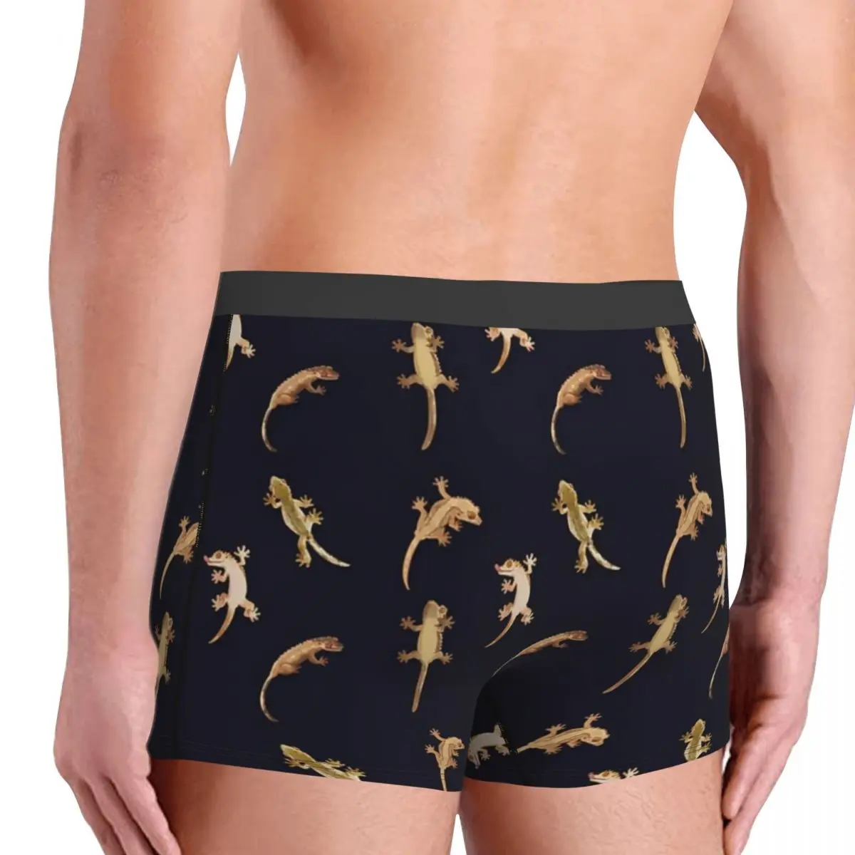 Boxer Underpants Shorts Cute Little Crested Geckos Panties Male Breathable Underwear for Homme Man Boyfriend Gifts