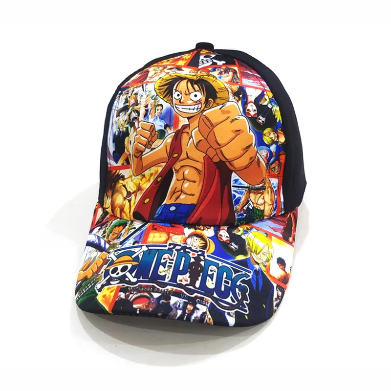 One Piece Outdoor Sports Sun Hat Anime Breathable Baseball Cap Luffy Roronoa Zoro Adjustable Comfortable Peaked Kids Hats