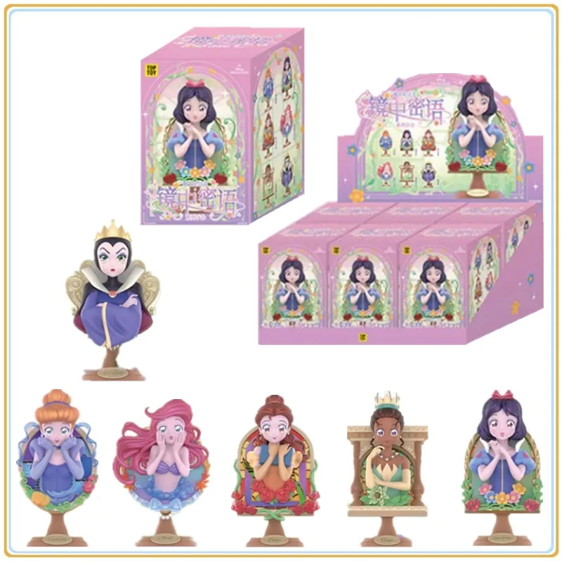 

Disney Princess Mirror Secret Series Blind Box Mysterious Ariel Cinderella Aurora Snow White Jasmine Model Garage Kit Doll Toys