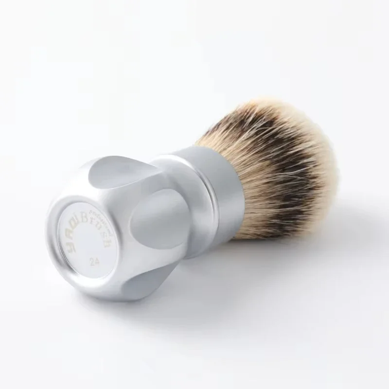 new-2026-yaqi-gemini-24mm-shaving-brush-for-men-silvertip-hair-matte-chrome-metal-handle-luxury-wet-shaving-accessory