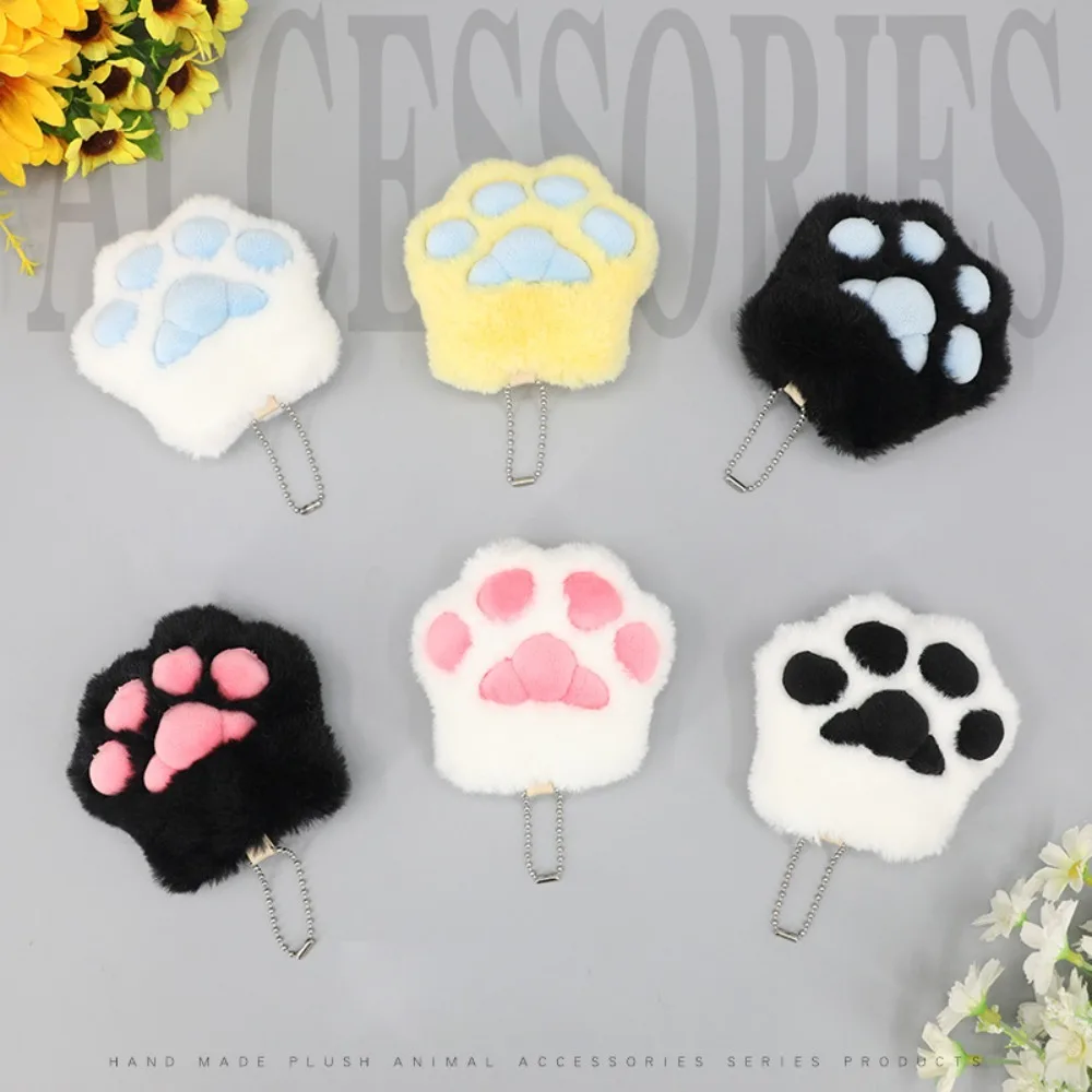 New Cute Doll Pendant Hanging Ornament Cat Paw Keychain Cat Paw Pinch Music Squeeze Toys Bag Decoration Gift