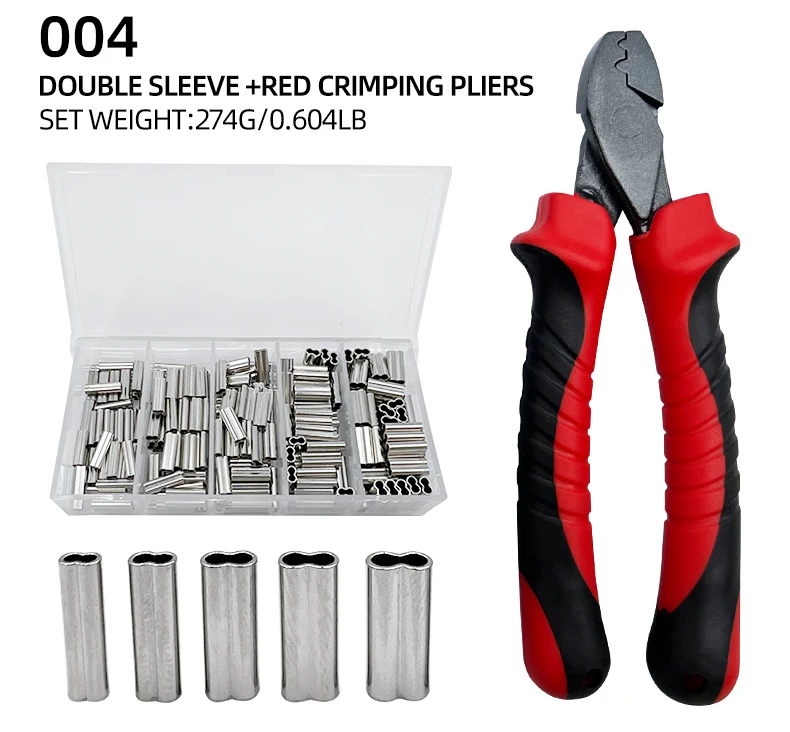 ShareShark Locken Angeln Zangen Crimpen Kit Angeln Zangen Einzel/Doppel Rohr Kupfer Draht Crimpen Set Angeln Werkzeuge – Detail 13