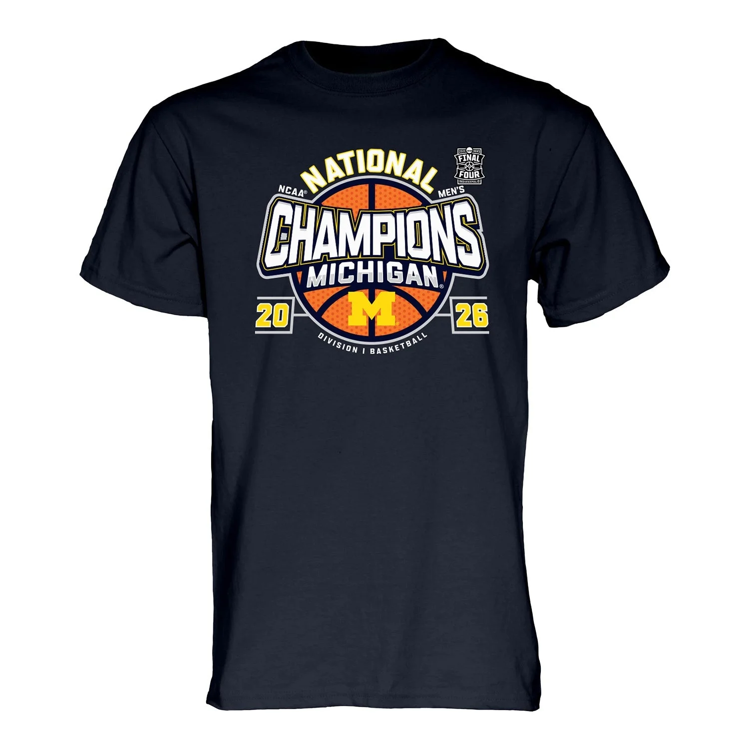 Michigan Wolverines Basketball Team National Championship T-Shirt Fashion Streetwear Men's Clothing Women's Summer New T Shirt