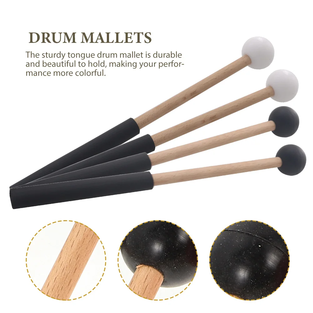 

2Pairs Tongue Drum Mallets Percussion Instrument Mallets Clear Sound Durable Safe for Beginners Professionals Marimba Xylophone
