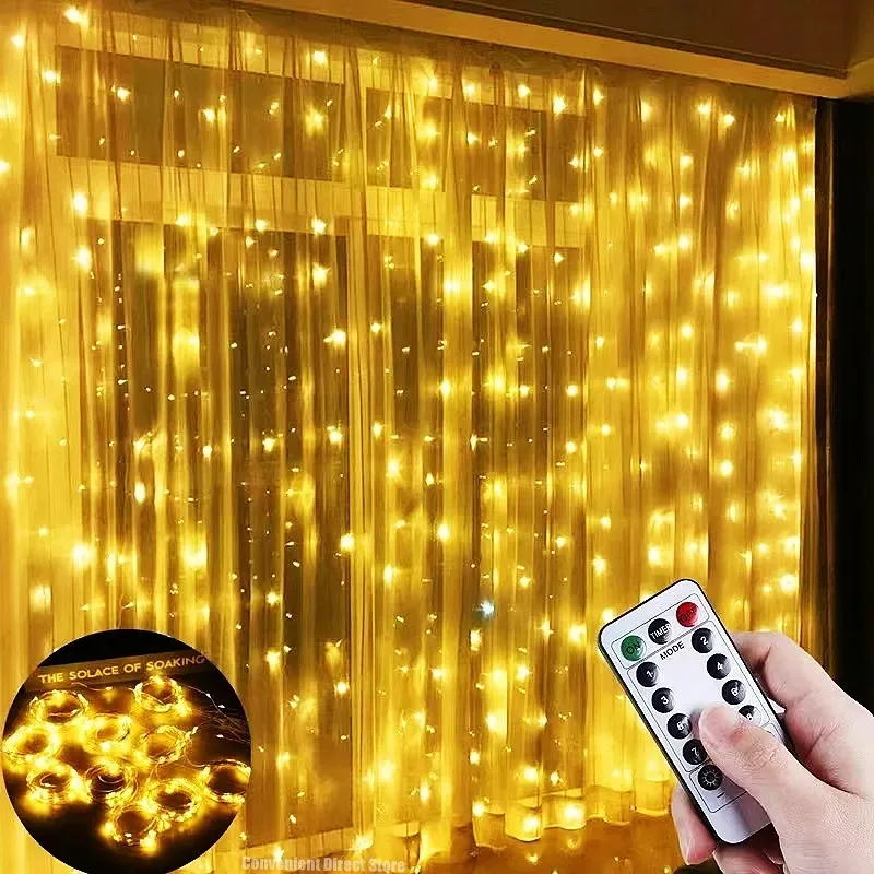 USB Curtain LED String Lights 3/4/6M Remote Control Bedroom Holiday Wedding Birthday Christmas Decoration Fairy Garland Lamp