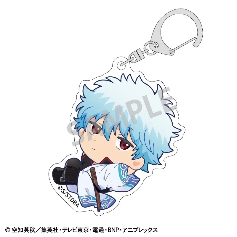 Anime GINTAMA Figures Sakata Gintoki Kondou Isao Hijikata Toushirou Cosplay Acrylic Keychains Bag Accessories Fans Xmas Gifts