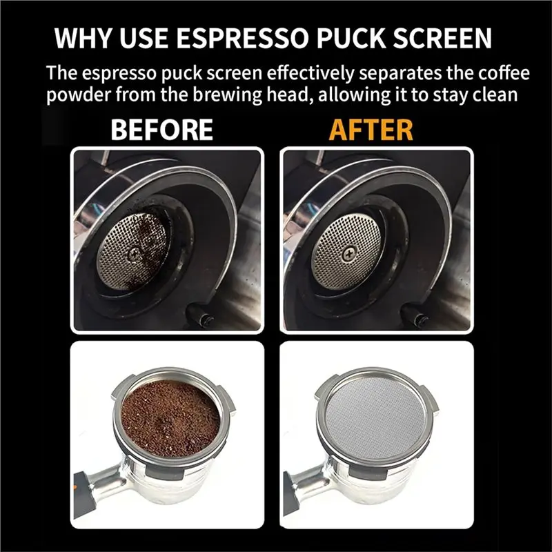 AT29-For Ninja Luxe Cafe ES601 Espresso Accessories-Portafilter Funnel And Espresso Puck Screen Set