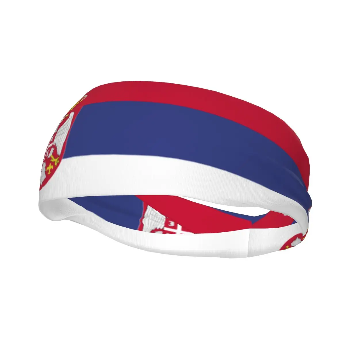 Custom Serbian Flag Sport Headbands for Women Men Stretchy Moisture Wicking Gym Sweatband