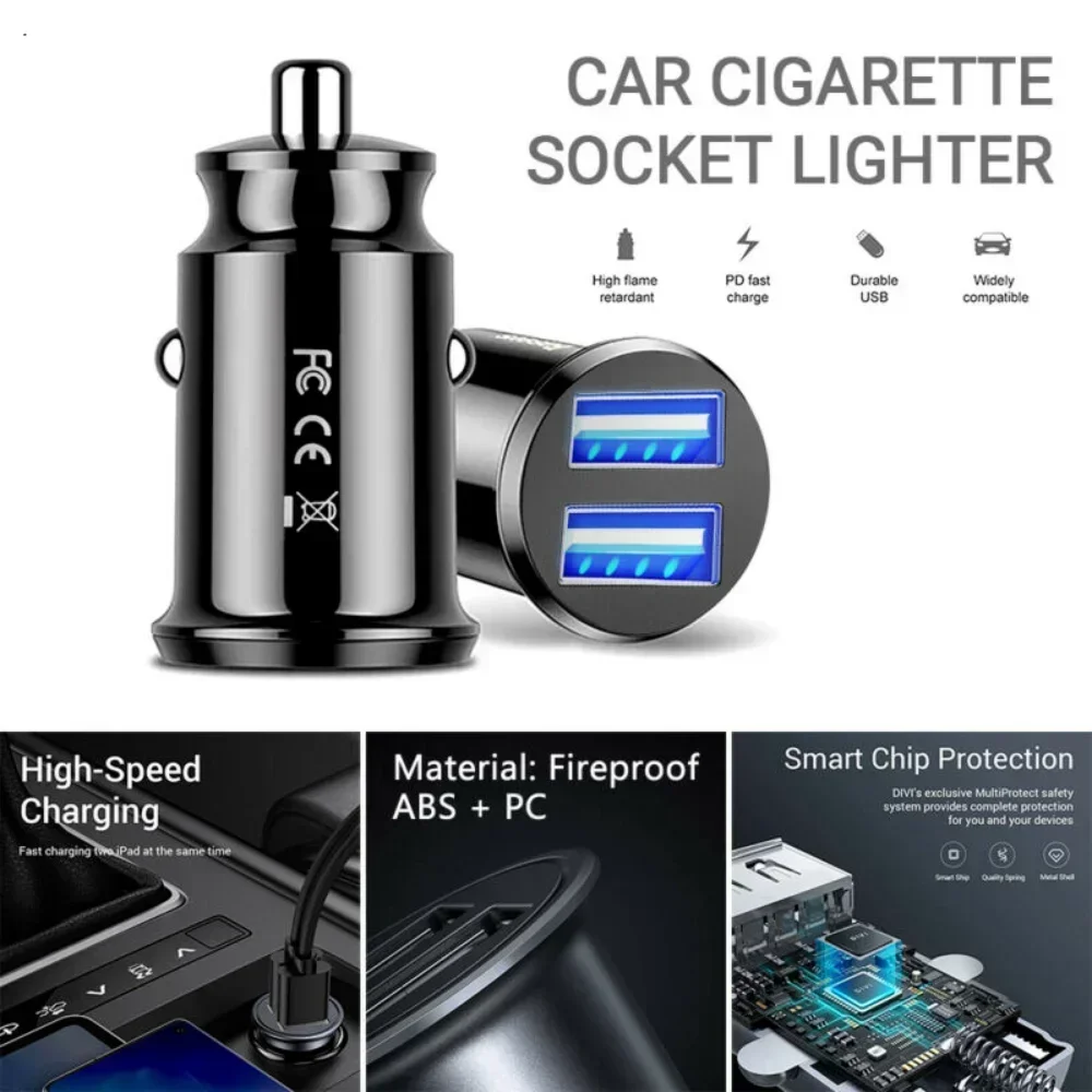 3.1A Dual Charger USB Car Cigarette Lighter Socket With Voltage Charging LCD Display 2 Port USB Power Adapter Charger