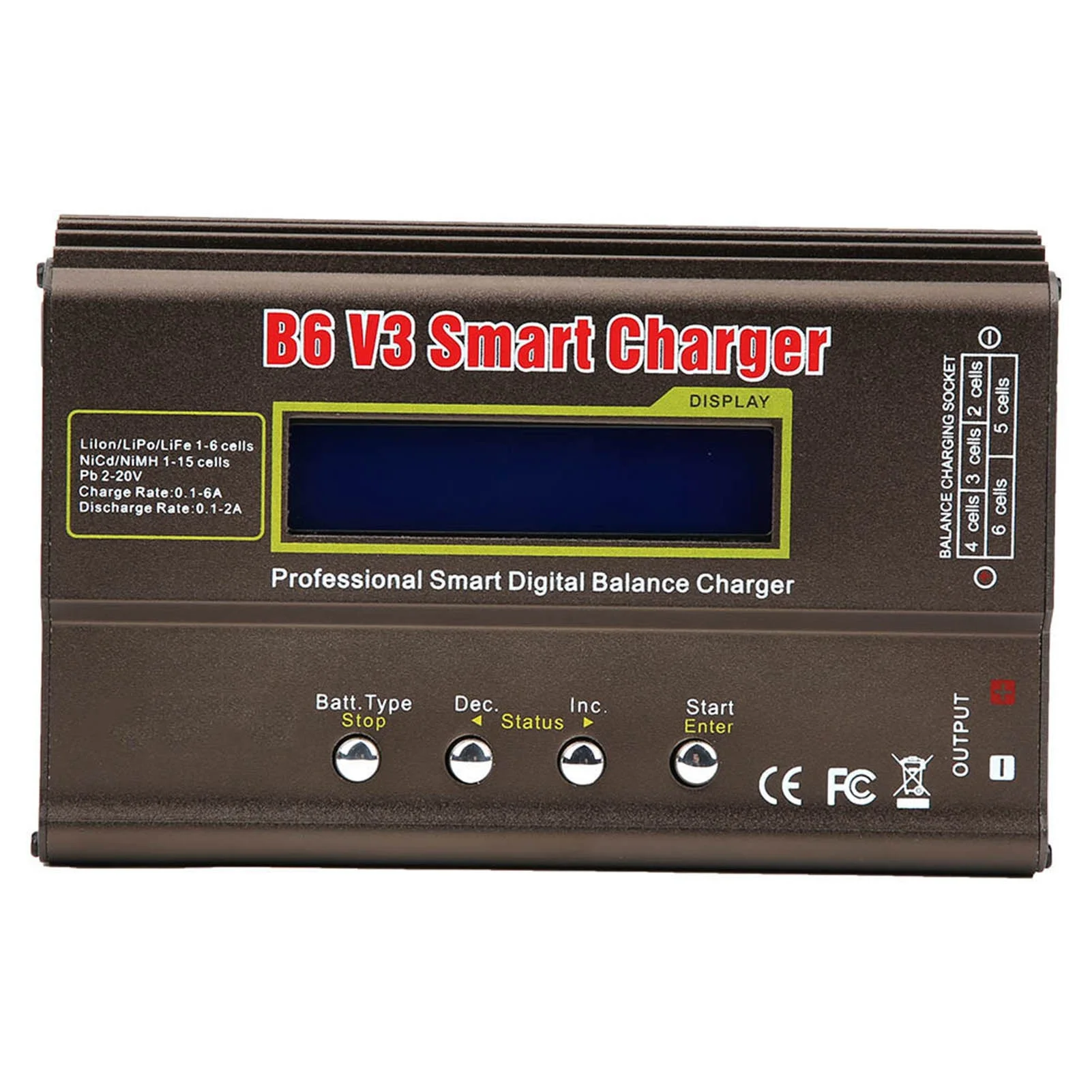 B6V3 80W Model Airplane Smart Digital Balance Battery Charger DC11.0‑18.0 V