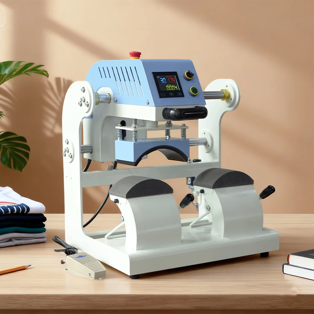 Cap Hat Sublimation Heat Press Machine Pneumatic Dual Station Automatic Heat Transfer Professional Printing Equipment