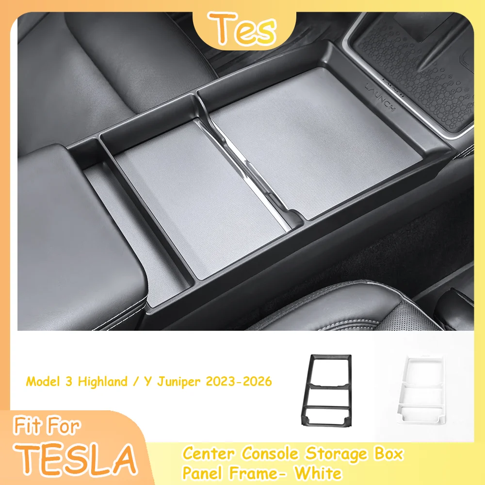 

2025-2026 For Tesla Model Y Juniper Model 3 Highland Model YL Center Console Storage Box Panel Frame Interior Accessories