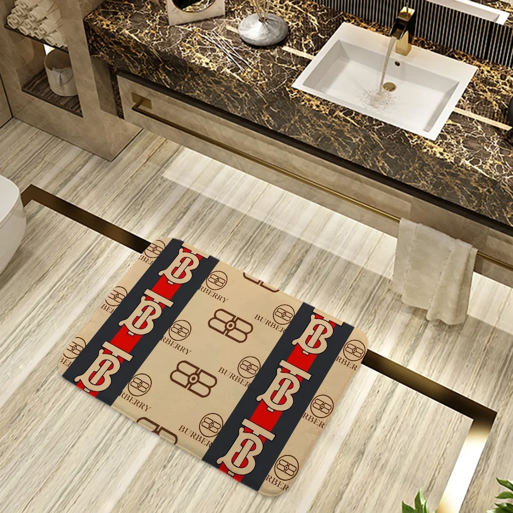 Brand Bath Mat Rug Bathroom Foot Mat Non-slip Mat Small Floor Mats Door Mat B-burberry-y Kitchen Carpet Carpets Rugs Room Home