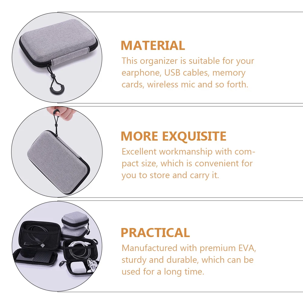 

2pcs Portable Digital Product Bags Waterproof Eva Cable Organizer For Earphone Usb Memory Cards Travel Business Trip