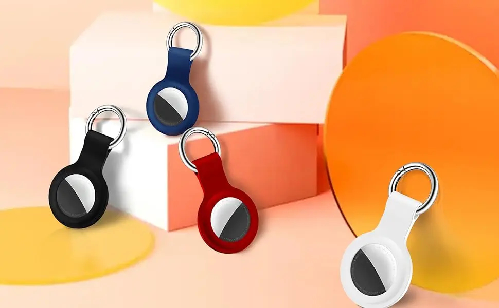 8/4/2er-Pack Silikon-iTag-Hülle für Airtags mit Schlüsselanhänger, Schutzhülle für Airtag-Schlüssel, Haustierhalsband für Hunde und Katzen, Zubehör – Detail 3