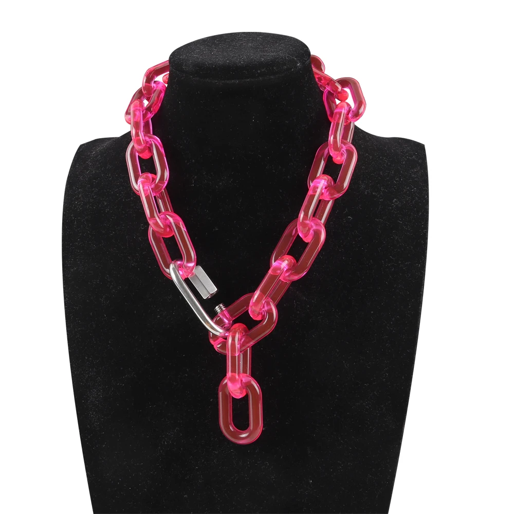 Fishsheep Acrylic Chain Necklace Transparent 6