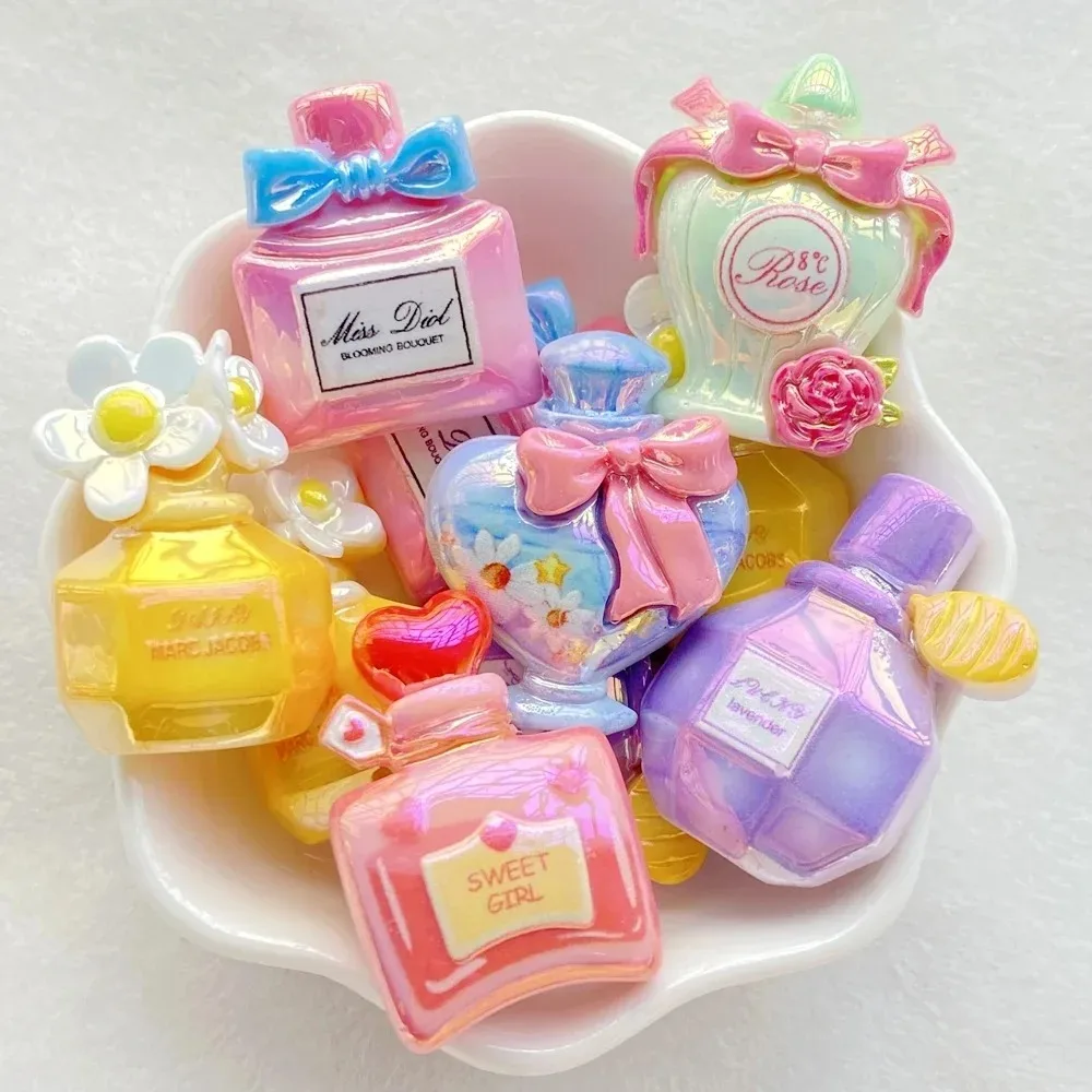 6Pcs Neue Nette Harz Cartoon Parfüm Flasche Serie Flache Rückseite Scrapbooking DIY Schmuck Handwerk Dekoration Zubehör