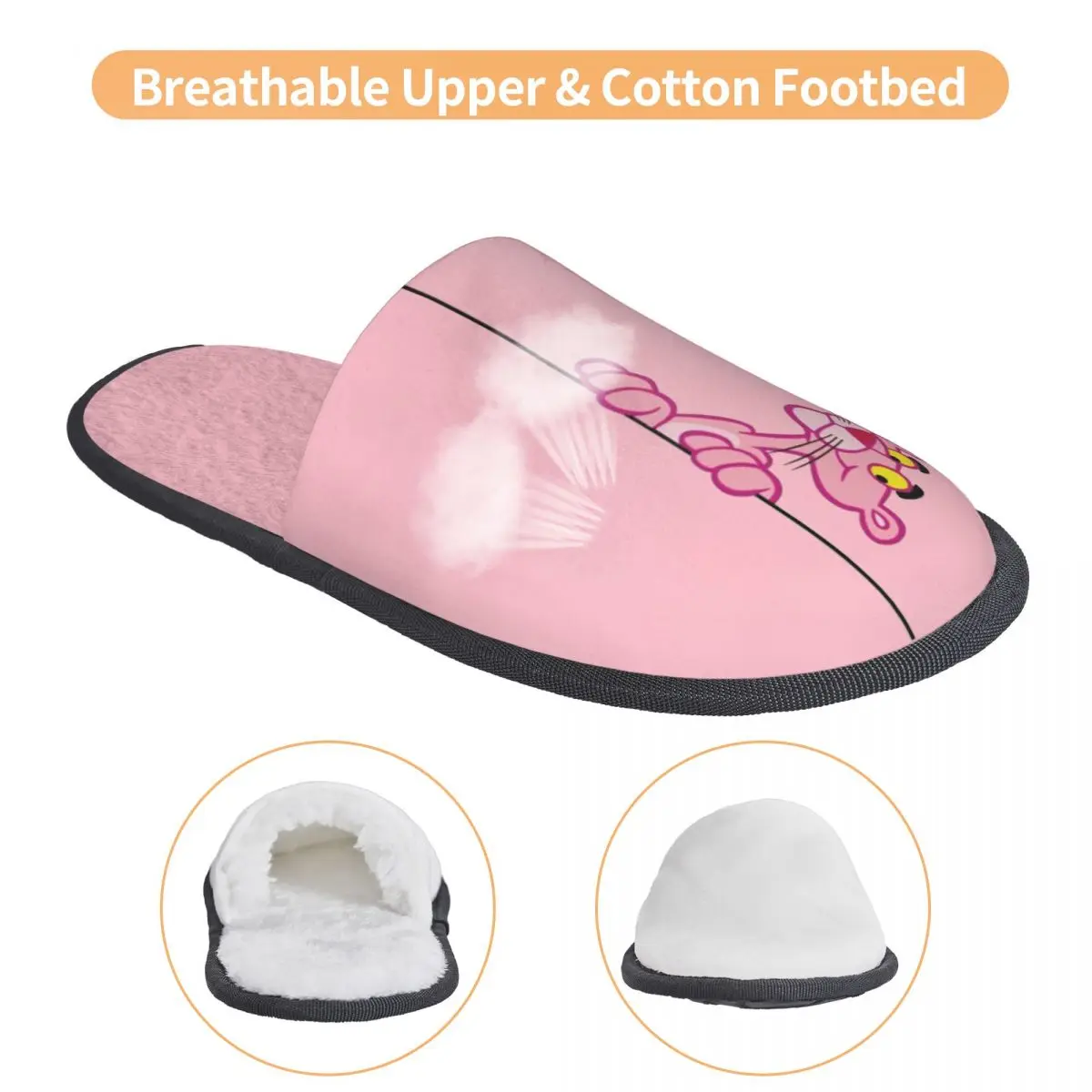 مخصص P-Panthers الكرتون مريح جرجر مع رغوة الذاكرة النعال النساء سبا منزل الأحذية