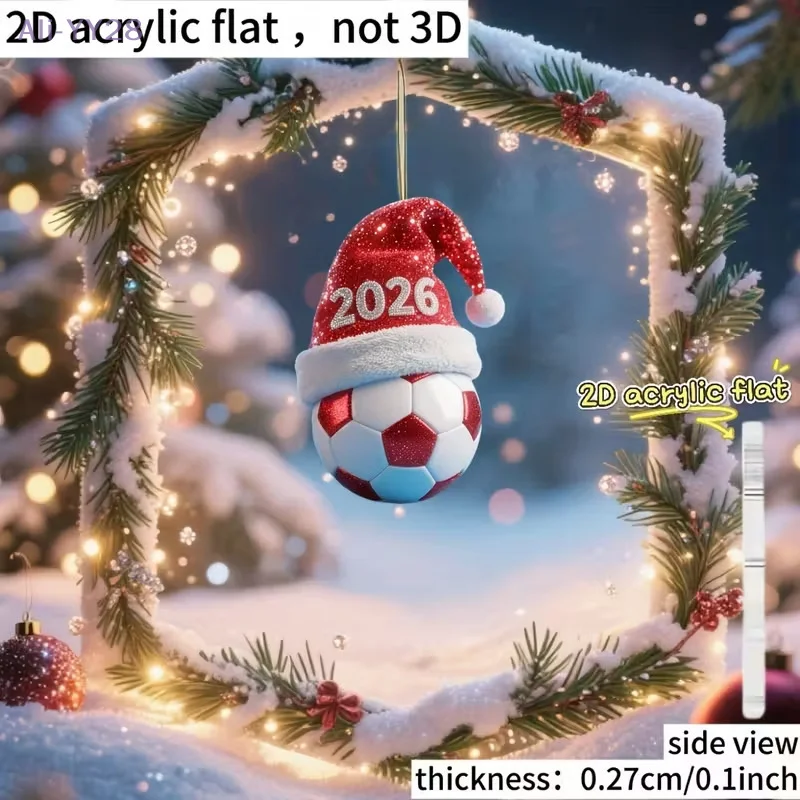 

{HMA43}2D акриловый футбольный брелок, кулон, футбольный мяч, брелок для автомобильной сумки, подвески для новогодней вечеринки, рождественские подарки, праздник