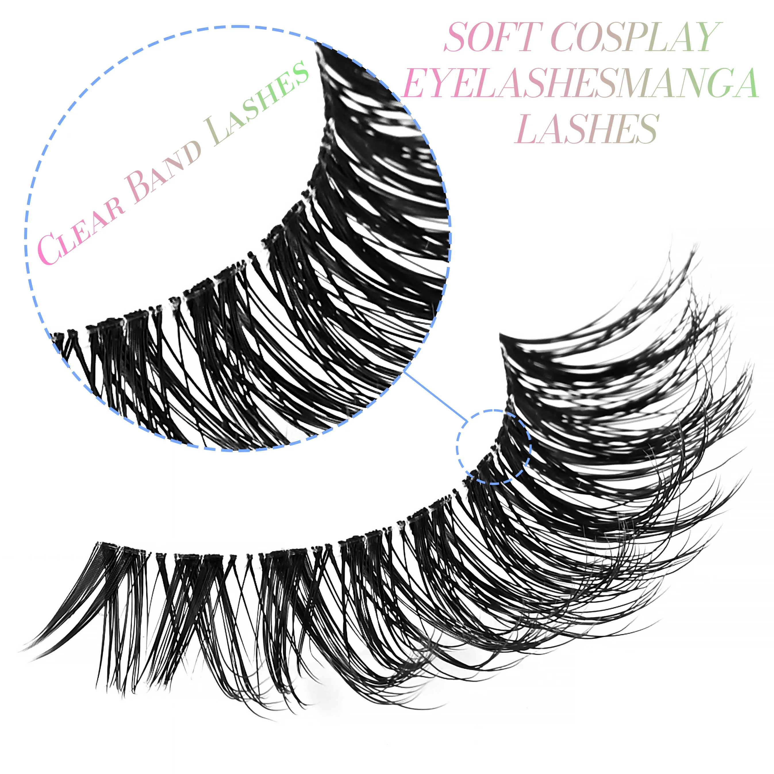 Miaojie 15 pares de cílios olho de gato, cílios postiços olho de raposa, cílios postiços de vison falso, aparência natural, maquiagem de extensão de cílios