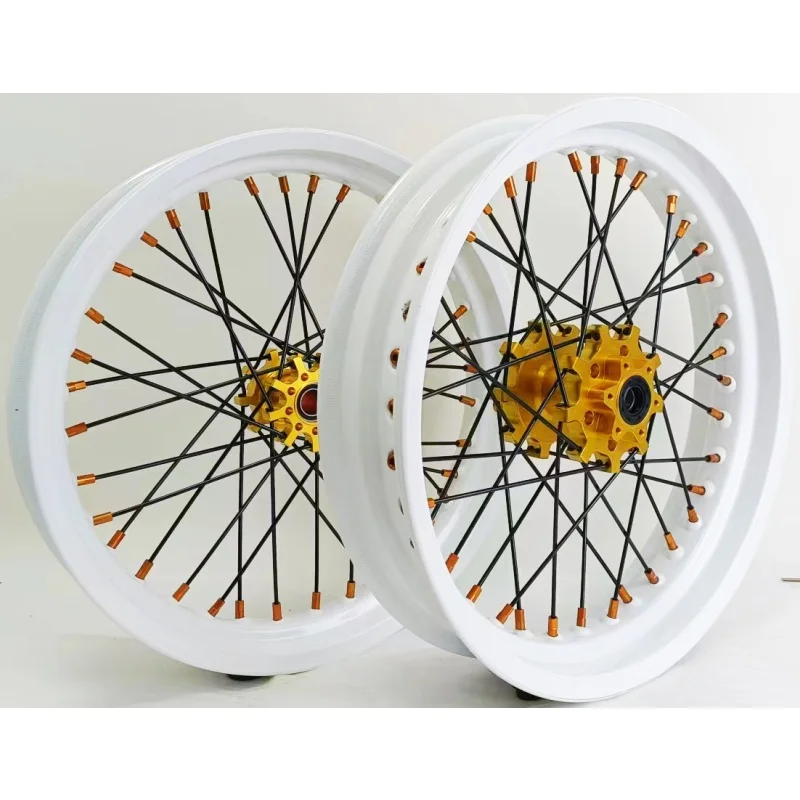 

New Style Arrival Electric Dirt Bike for Surron Light Bee Wheelset White Rims Gold Hubs in 2024