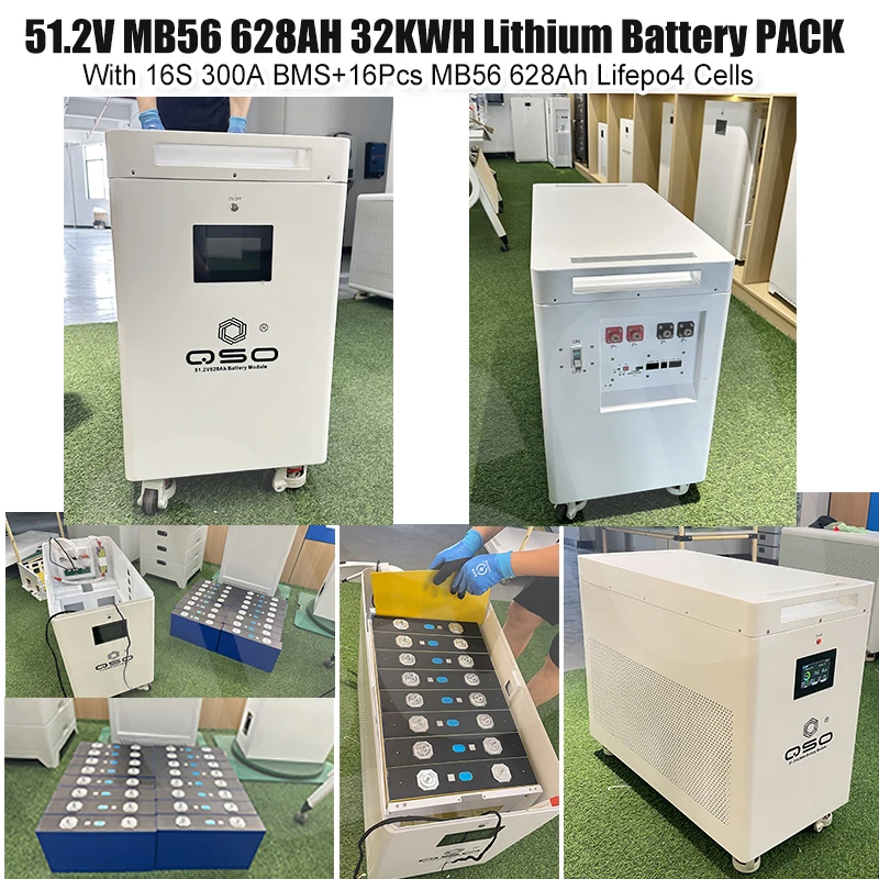 QSO All in One Lifepo4 51.2V 628AH MB56 600AH Magazyn Energii 30Kwh 4nrgy 32kwh Pl 50kwh Home Storage 48V Lithium Battery Pack