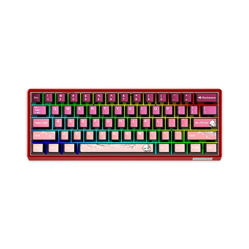 Wired Mechanical Keyboard E-sports Magnetic Axis Gaming Grade Keyboard Aluminum Alloy Metal Shell RGB Backlight Effect 61 Keys