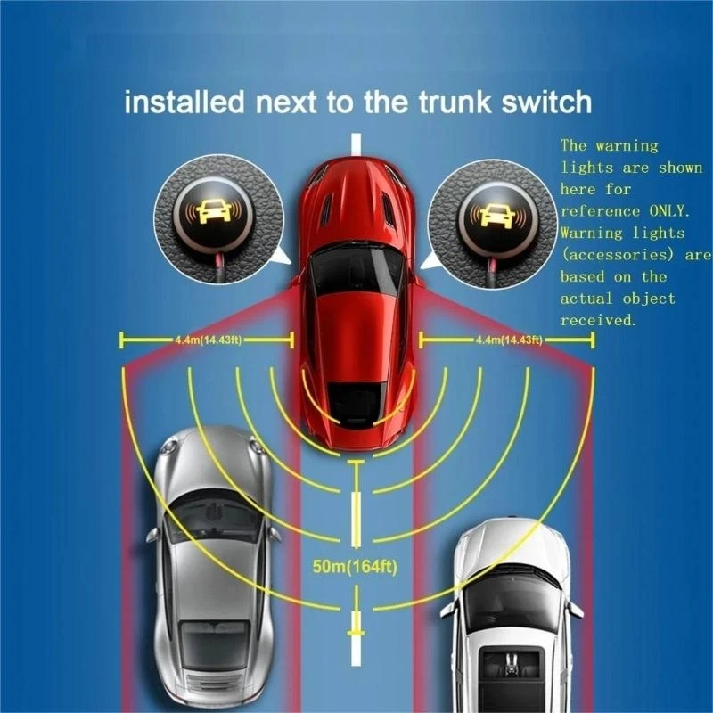 XA6H 77Ghz Millimeter Waves Radars 12V Universal BSD Blind Spots Detection System Lane Change Assist Highlight Warning Light