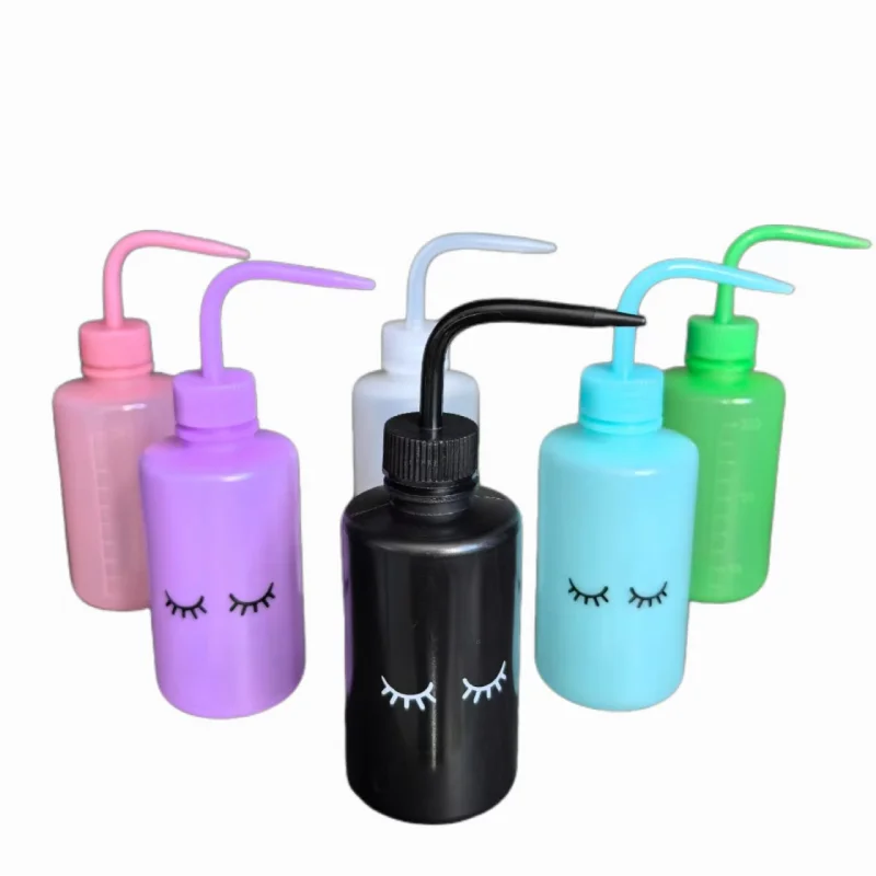 250ml Lash Rinse Bottle Curved Spout Cleaning Washing Bottle Waterproof Eyebrow Remover Bottle Eyelash Extension Makeup Tool