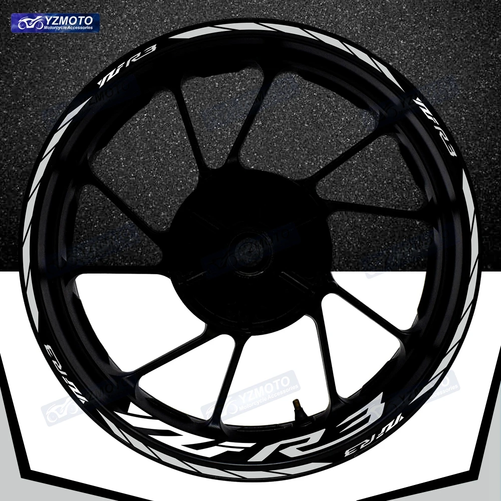 

Для мотоцикла YZF R3 YZF-R3 17-дюймовая наклейка на переднюю и заднюю ступицу колеса, водонепроницаемая наклейка, светоотражающие модифицированные декоративные наклейки на обод