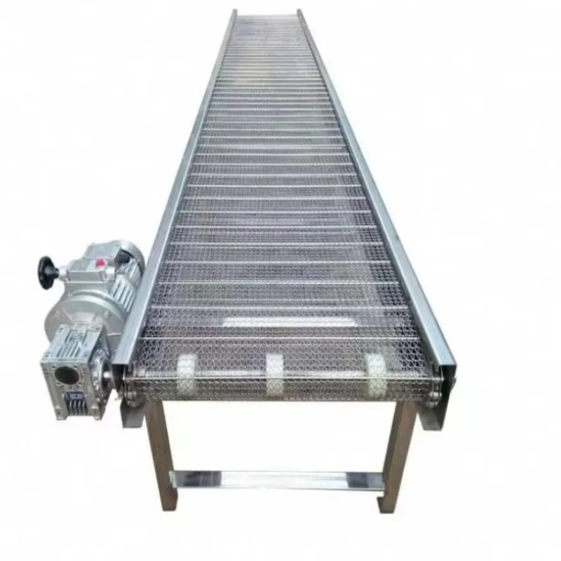 Custom stainless steel mesh belt conveyor for multi-layer fast-drying food sorting, cooling, and drying lines
