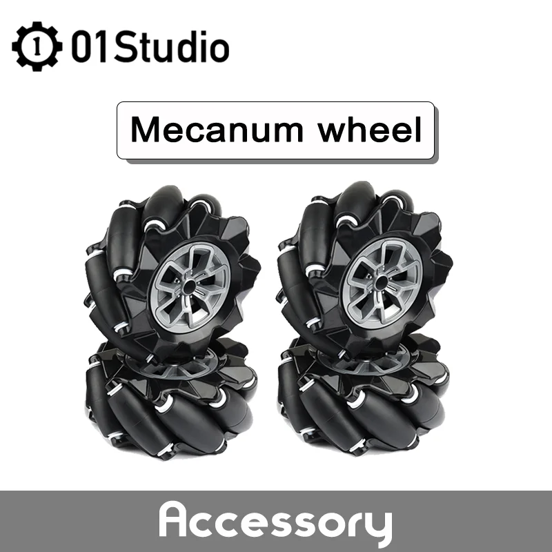 01Studio pyCar Mecanum wheel set of 4 omnidirectional smart car accessories 60mm TT coupling interface