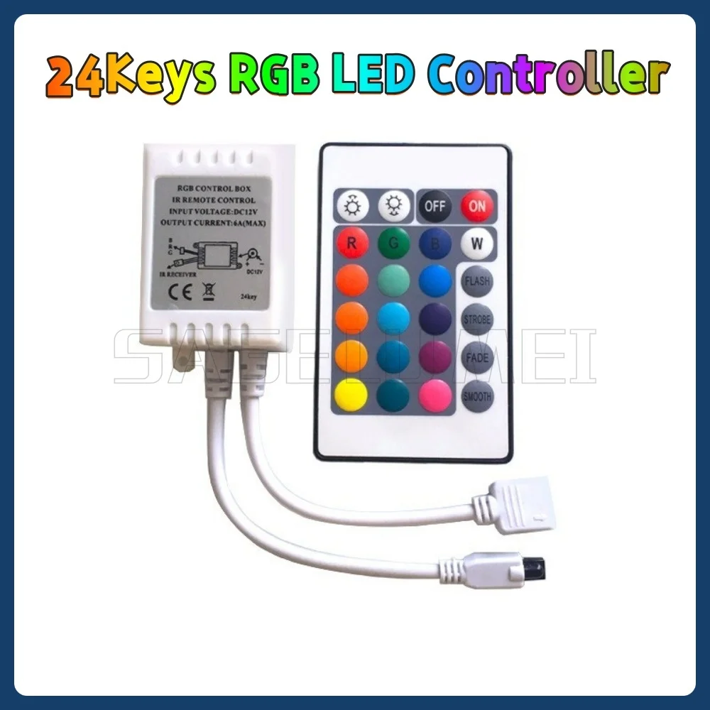 DC12V 24Keys Led RGB Control Box IR RF Remote Infrared Wireless Controller for 3528/2835/5050 LED Wireless SMD strip lights