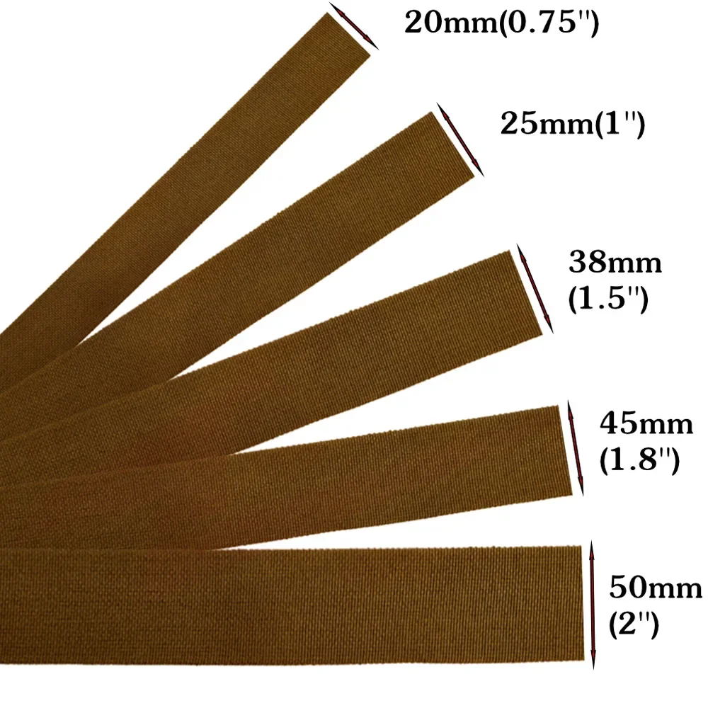 1M Length 20mm 25mm 38mm 50MM Wide Matte Webbing Non-elastic Lanyard Tape DIY Molle Belt Strap Accessories
