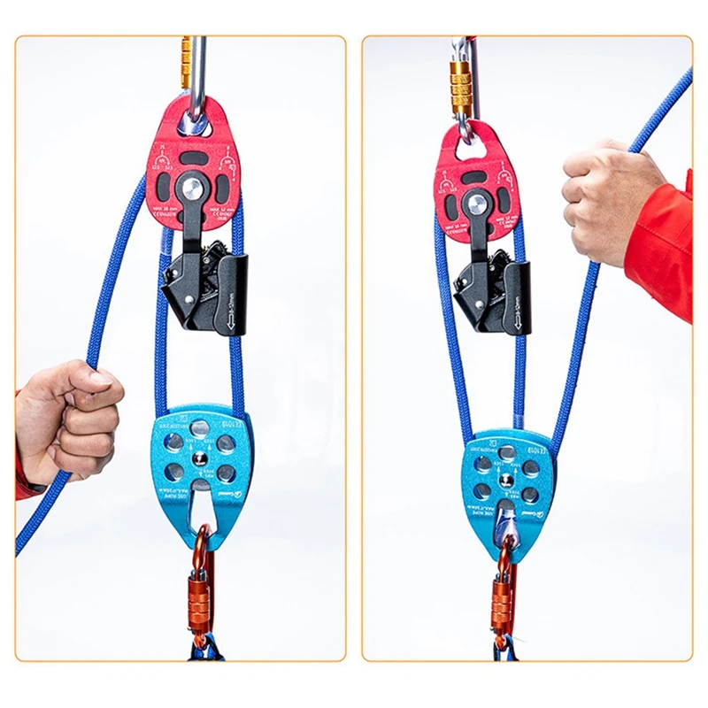 Ascender Heberolle 4KN Klettern Locking Rigging Lifter Outdoor Tragbare Notfall-Bergsteigerausrüstung